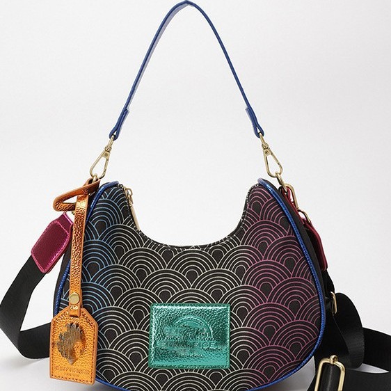 2025 bolso de mujer, personalidad de nicho de alta gama, bolso de axila de color degradado, bolso de axila de hombro, venta caliente transfronteriza, bolso de luna nueva