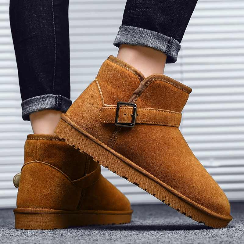 Nordost-Schneestiefel für Männer im Winter, warm und plüschig, dick, Größe 45, kurzes Rohr, Paar 46, Brot, große Baumwollschuhe für_voghion.com