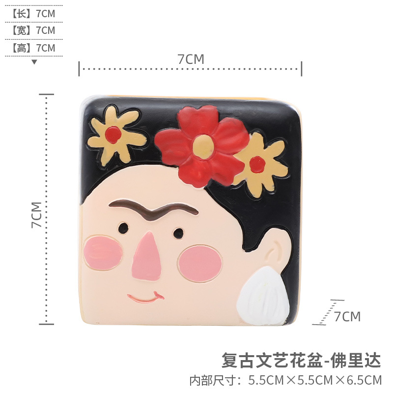 Chậu cây mọng nước hình vua nữ hoàng bài poker resin, chậu mini để bàn, trang trí văn phòng (RG-174)