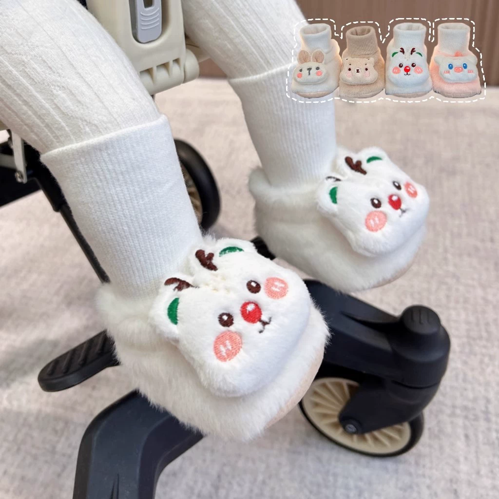 Зимняя детская обувь носки на мягкой подошве 0-6-12 месяцев назад обувь носки плюс бархат, чтобы предотвратить детскую теплую хлопчатобумажную обувь