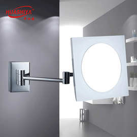 卫生间LED不锈钢金属带灯化妆镜 亚克力方形丽枫3.0大号化妆镜