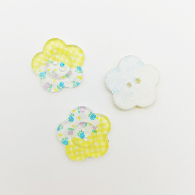 新しい透明なプリント花びらボタンジュエリーアクセサリー diy 携帯電話ケースパッチ下駄靴と靴下アクセサリー|undefined