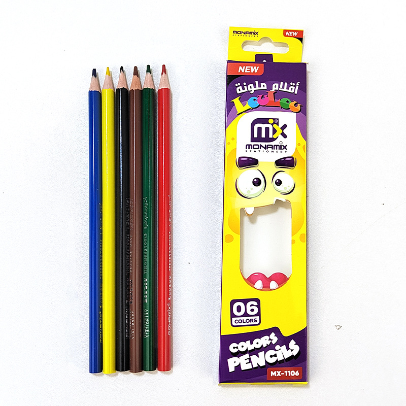 Juego de lápices de colores 12 colores 6 colores niños estudiantes pintura color plomo al por mayor caja de dibujos animados graffiti lápiz