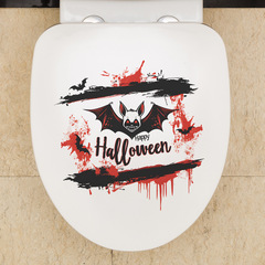 Custom Halloween Blood Scratch Bat Bathroom Toilet Paper Home Decor Wall Sticker Self Adhesive Wholesale Cross-border