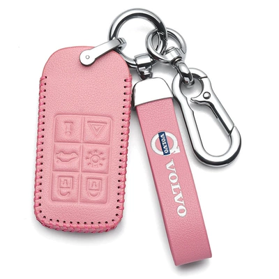 Static Rod/Key Bag | Leather Car High-end - volvo-c-smart-6-key-pink