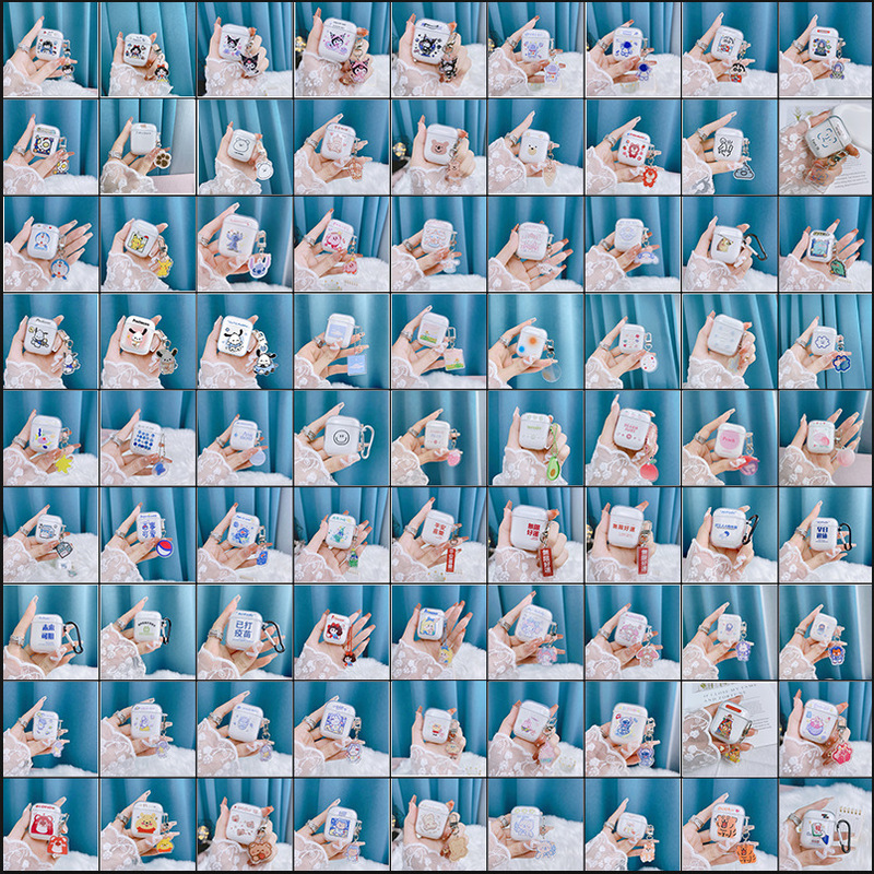 For airpods4 generation wireless bluetooth earphone case pro3 generation transparent cartoon earphone protective case tpu soft case 2