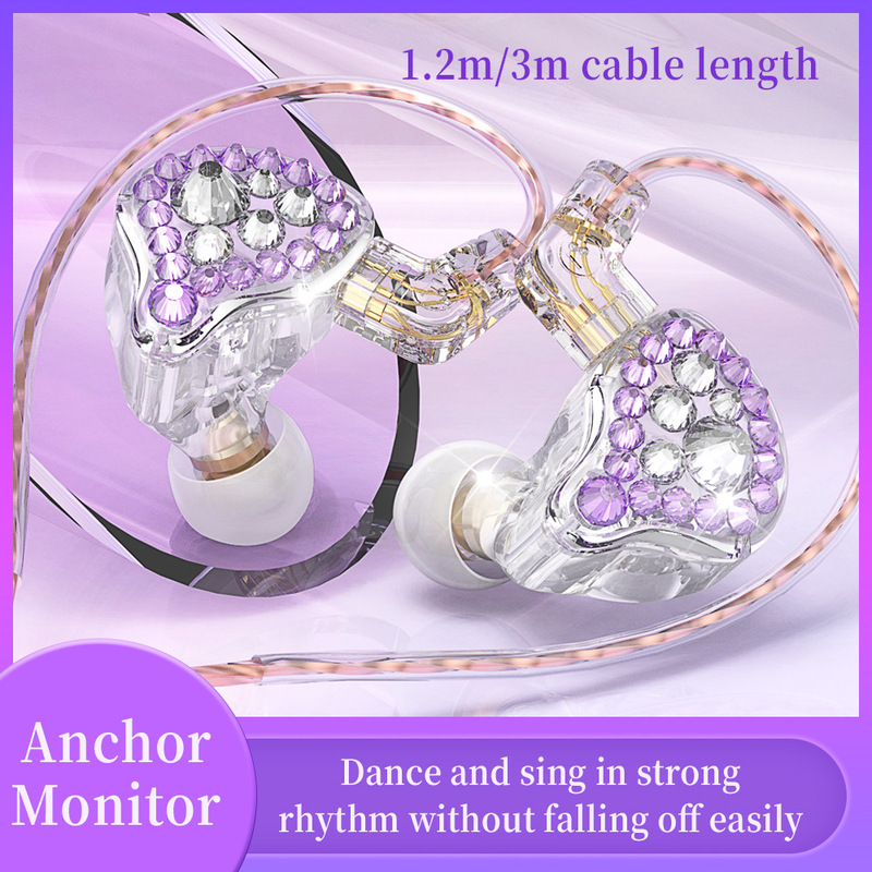 Q2Pro Music Anchor Monitor Headset Girl's Diamond HiFi Ear Return 3 m Changeable Phone Computer 3.5mm Q2Pro Music Anchor Monitor Headset Girl's Diamond HiFi Ear Return 3 m Changeable Phone Computer 3.5mm