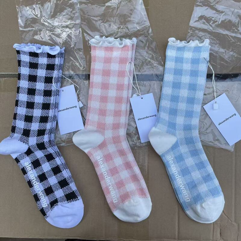 Alexanderwang Alexander Wang Lace Women's Socks Classic 3-Color Pure Cotton Lace Women's Socks Wholesale