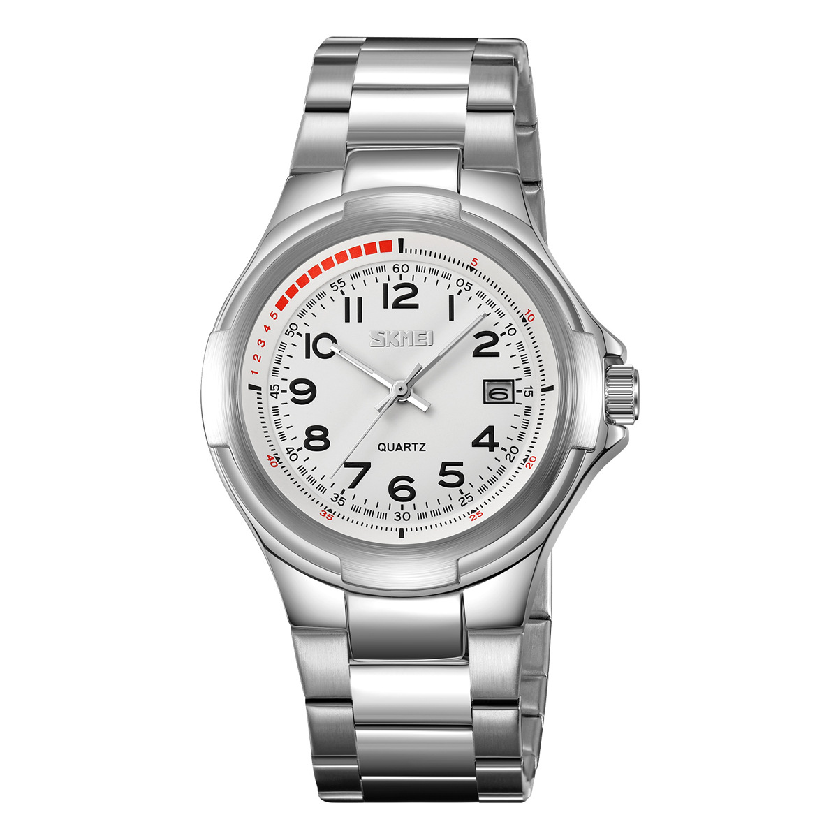 Reloj de hombre de comercio exterior transfronterizo correa de acero impermeable reloj de cuarzo calendario reloj de negocios fuente al por mayor