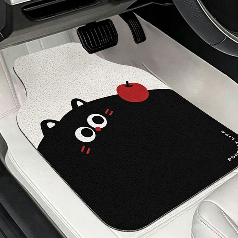Dropshipping Cartoon Cute Car Floor Mats, Wire Loop Mats, Dirt-Scraping, Anti-Stain, Wear-Resistant, Easy-Care Foot Mats