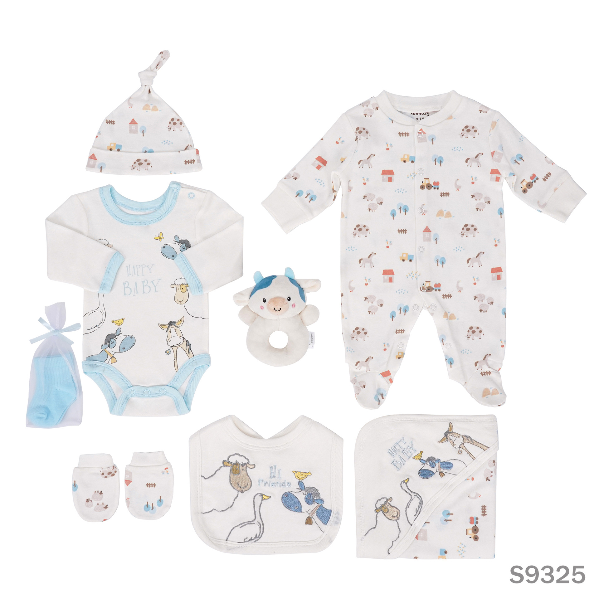 Algodón transfronterizo para bebés y niños pequeños 8 piezas de ropa de escalada unida 0 - 1 años de edad nuevo bebé conjunto de ropa infantil multi-pieza