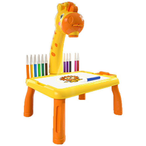Cross-border little deer projection painting desk cartoon style doodle painting and writing board children's early education intellectual development toy set