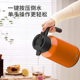 304不锈钢保温壶木纹手柄真空保温壶礼品镀铜内胆暖水壶活动款