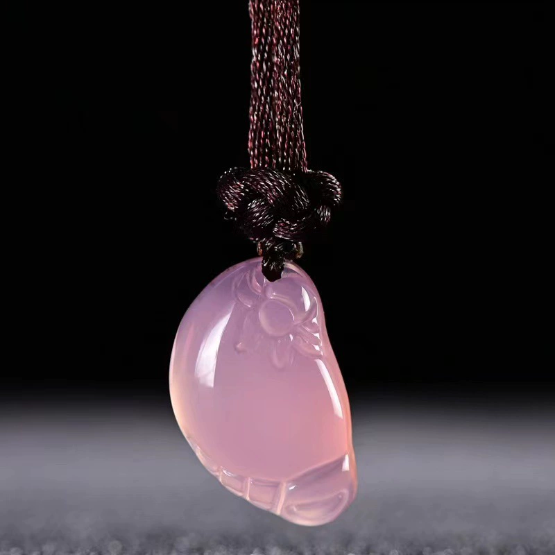 Fuchsia organic pendant, agate protective amulet, buckle, ice imitation
