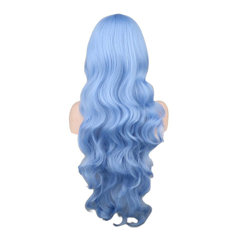 EVA Evangelical Warrior Ling Boli Light Blue cos Wig Ling Boli Long Curly Hair