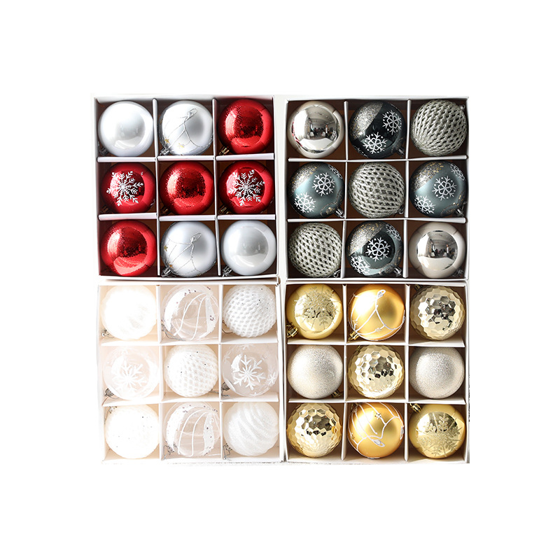Árbol de Navidad transfronterizo colgante bola de decoración de Navidad atmósfera de 8cm bolas de Navidad pintadas bolas de colores