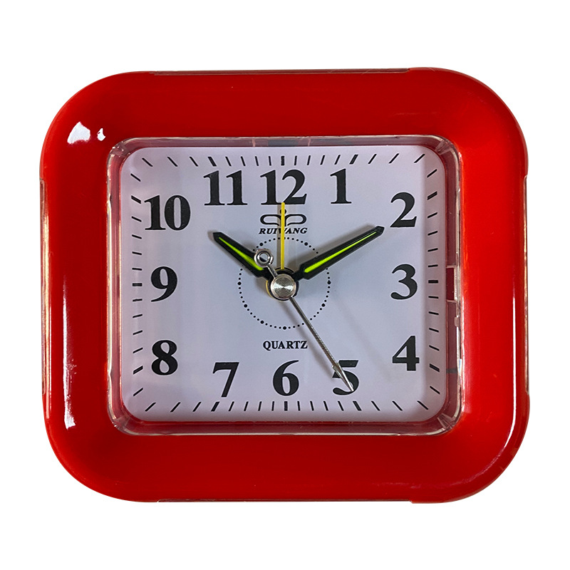Directo de fábrica de moda simple de plástico rectangular pequeño reloj despertador dormitorio mudo alarma electrónica reloj digital