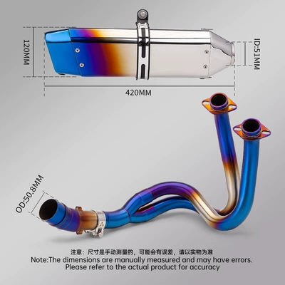 Motorcycle exhaust pipe: Front and Rear Muffler