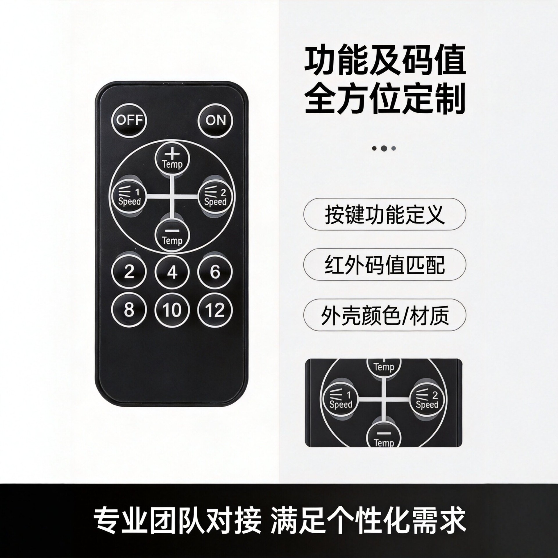 12键红外遥控器可定制码值功能无线433遥控器/2.4G遥控器 家用电器厂家批发实拍图
