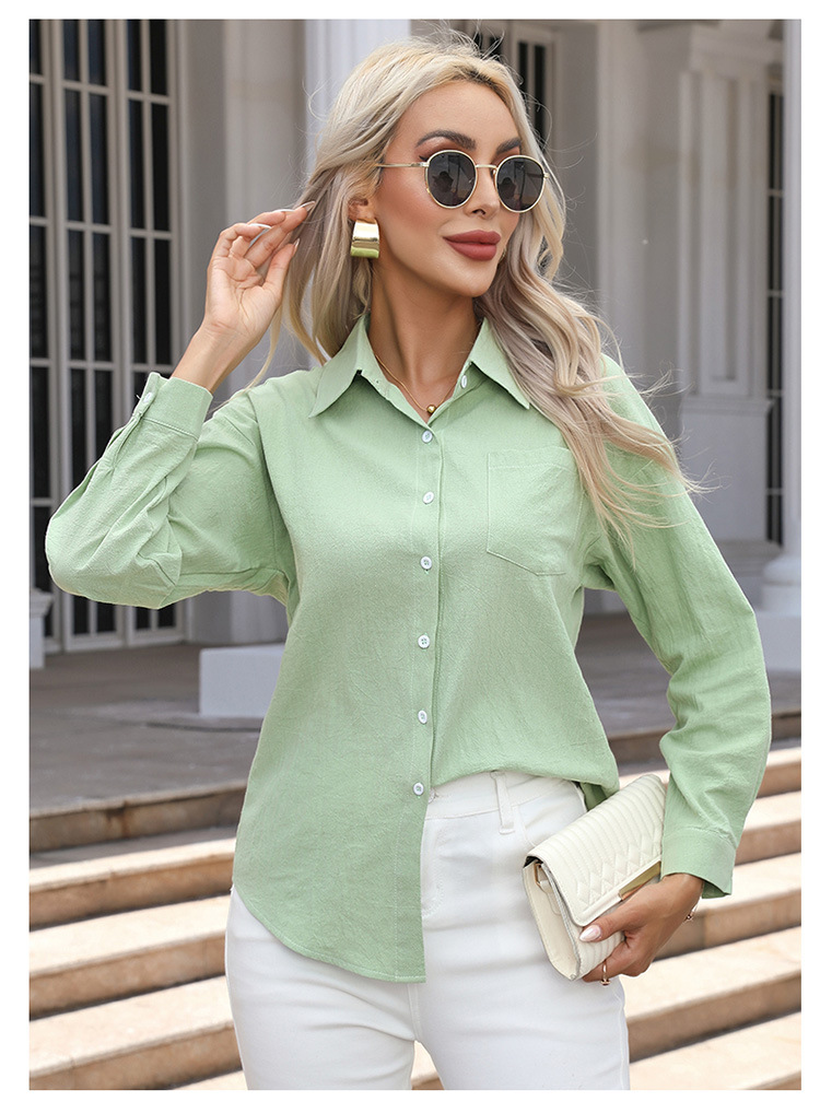 Women's Blouse Long Sleeve Blouses Casual Basic Solid Color display picture 3