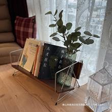 复古置物架家具 北欧实木桌面小书报架 办公桌樱桃木书籍收纳架子