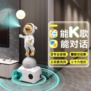Living room floor decoration TV cabinet next to the sofa next to the large decoration karaoke home audio space astronaut