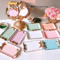 S83V批發歐式復古蝴蝶結蛋糕糖果盤甜品小盤子ins首飾收納拍照托