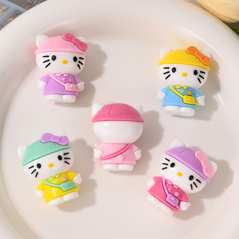 卡通换装日记kt猫橡胶珠带孔萌粒 diy手机链钥匙链饰品配件串珠笔|undefined