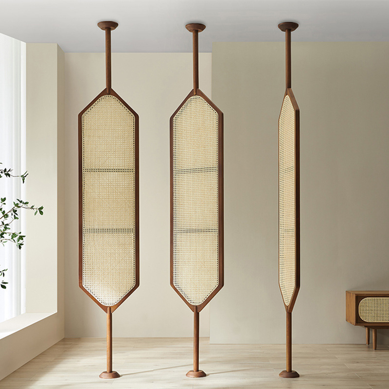 Rotatable screen partition Japanese creative rattan screen bed & breakfast tea room partition simple modern home blocking screen Rotatable screen partition Japanese creative rattan screen bed & breakfast tea room partition simple modern home blocking screen