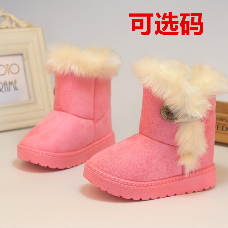 跨境童鞋儿童雪地靴 加厚儿童靴 保暖棉鞋厂家批发一件代