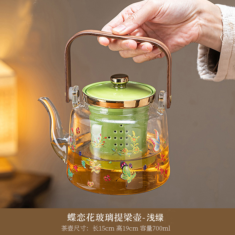 耐熱ガラス製ティーポット、電気陶器コンロ、茶器セット、家庭用、人気のティーコーブラー、湯沸かし器、ティーコーブラー