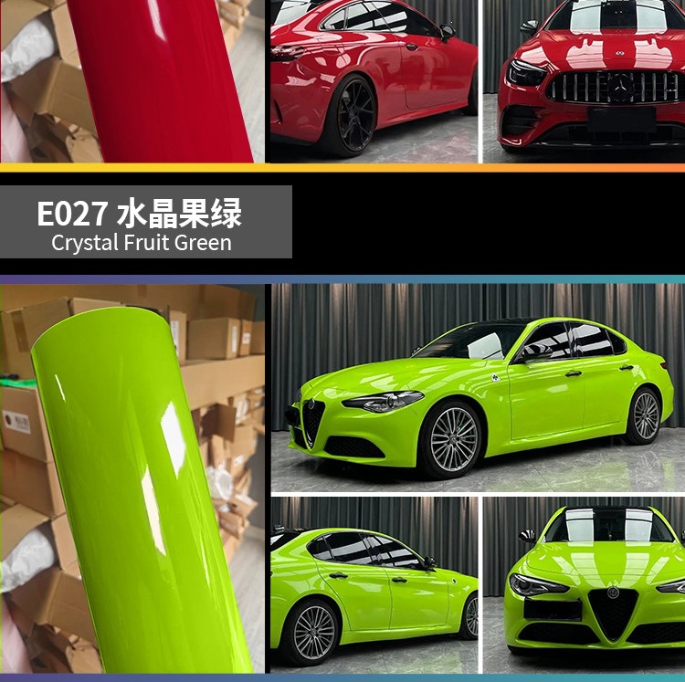 Car color change film, full car body wrap, car protective film, PET crystal black, white, blue, gray, whole roll wholesale