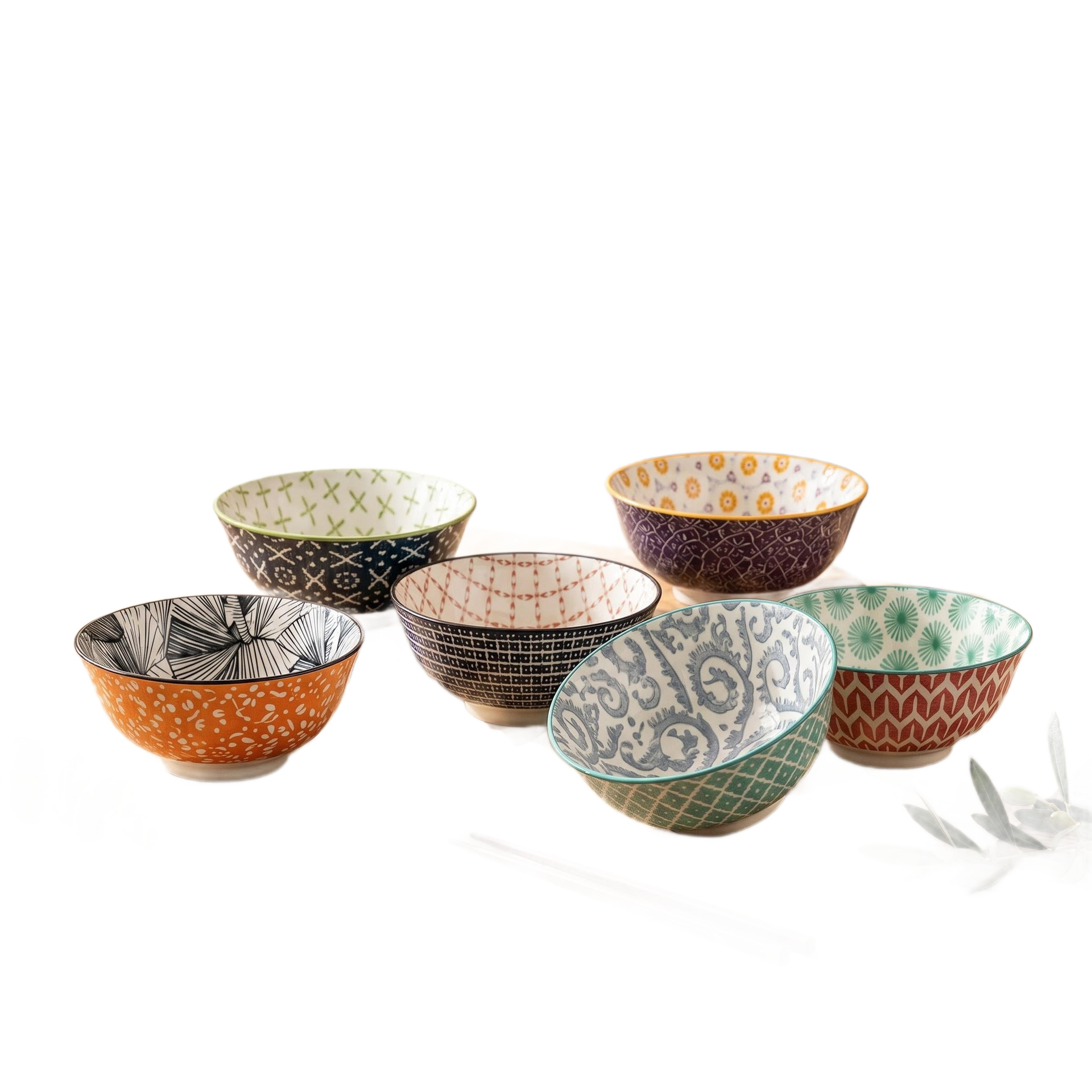 Tazlo de cerámica de alto valor bajo esmalte de color Tazlo de cerámica japonesa Tazlo de arroz doméstico de alto valor creativo en cubiertos de viento