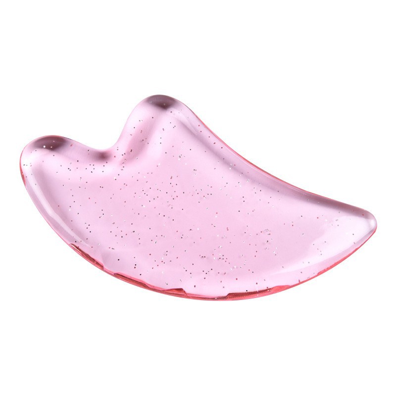 Heart Shaped Gua Sha Facial Massage Board 11.5 x 6.8 cm Black Scraping Tool for Face Lifting and Relaxation in use