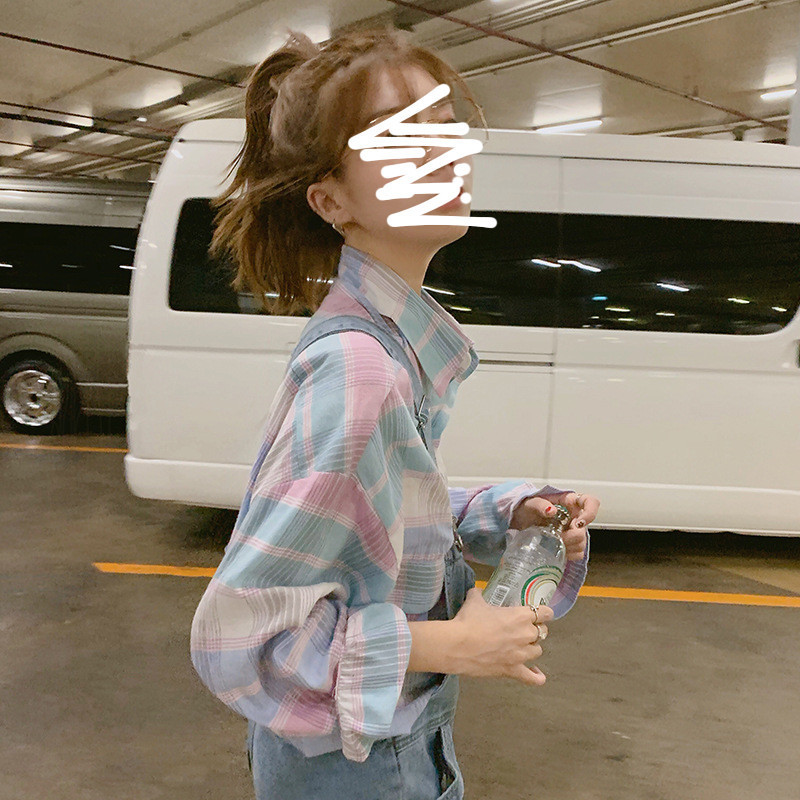 格子のシャツの女性はとても仙人の洋気の上着の春夏の新型の少女のピンクの日焼け止めの長袖のコートです。|undefined