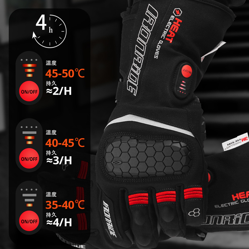 Guantes calientes para motocicletas en invierno al aire libre para esquí eléctrico con pantalla táctil, guantes inteligentes con nuevos guantes de terciopelo
