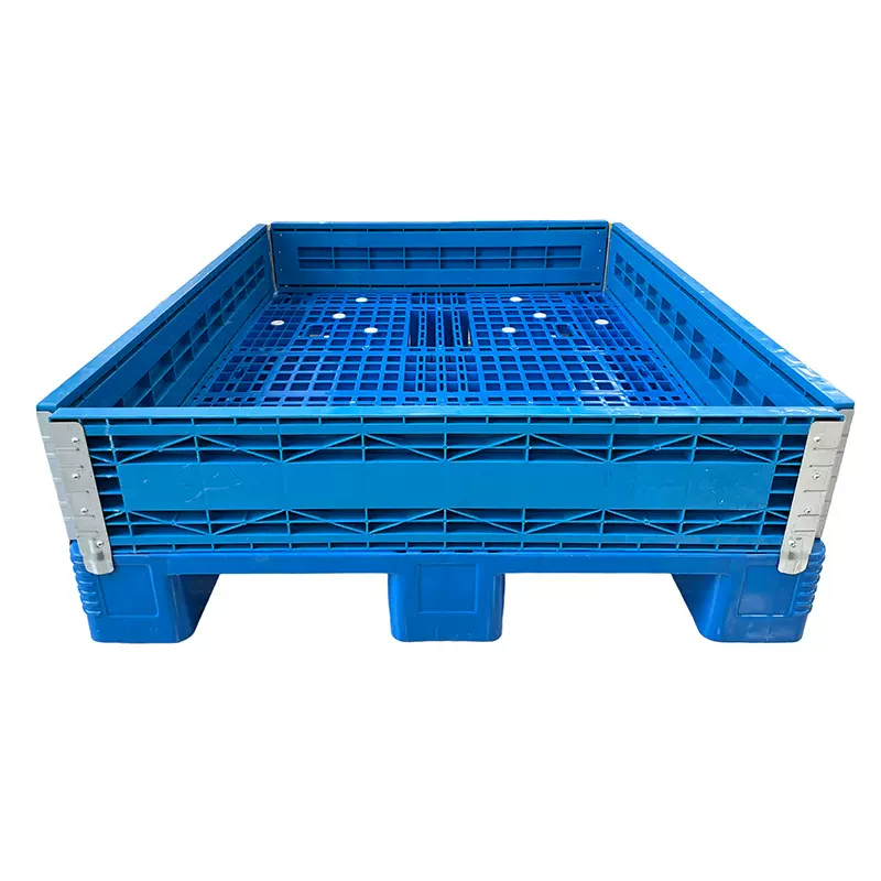 加厚带盖折叠塑料围板箱箱式托盘围栏增高运输箱通用型卡板箱护栏