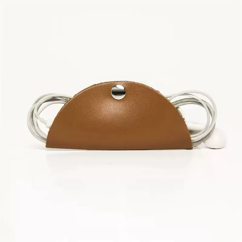 现货圆形绕线器 皮革理线器 皮革绕线器 皮质数据线耳机绕线器