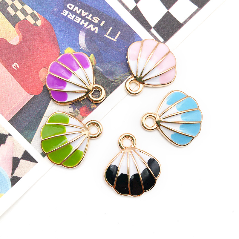 3g Weight Pendant Jewelry Making Type DIY Jewelry Accessories Classification 1 Piece Quantity Alloy Material Shell Pattern Enamel, Plating Design Cartoon Style Style 1 Piece Alloy Shell Pendant 4