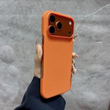 适用iPhone17pro手机壳磁吸凯夫拉纹碳纤维苹果17半包磨砂保护套