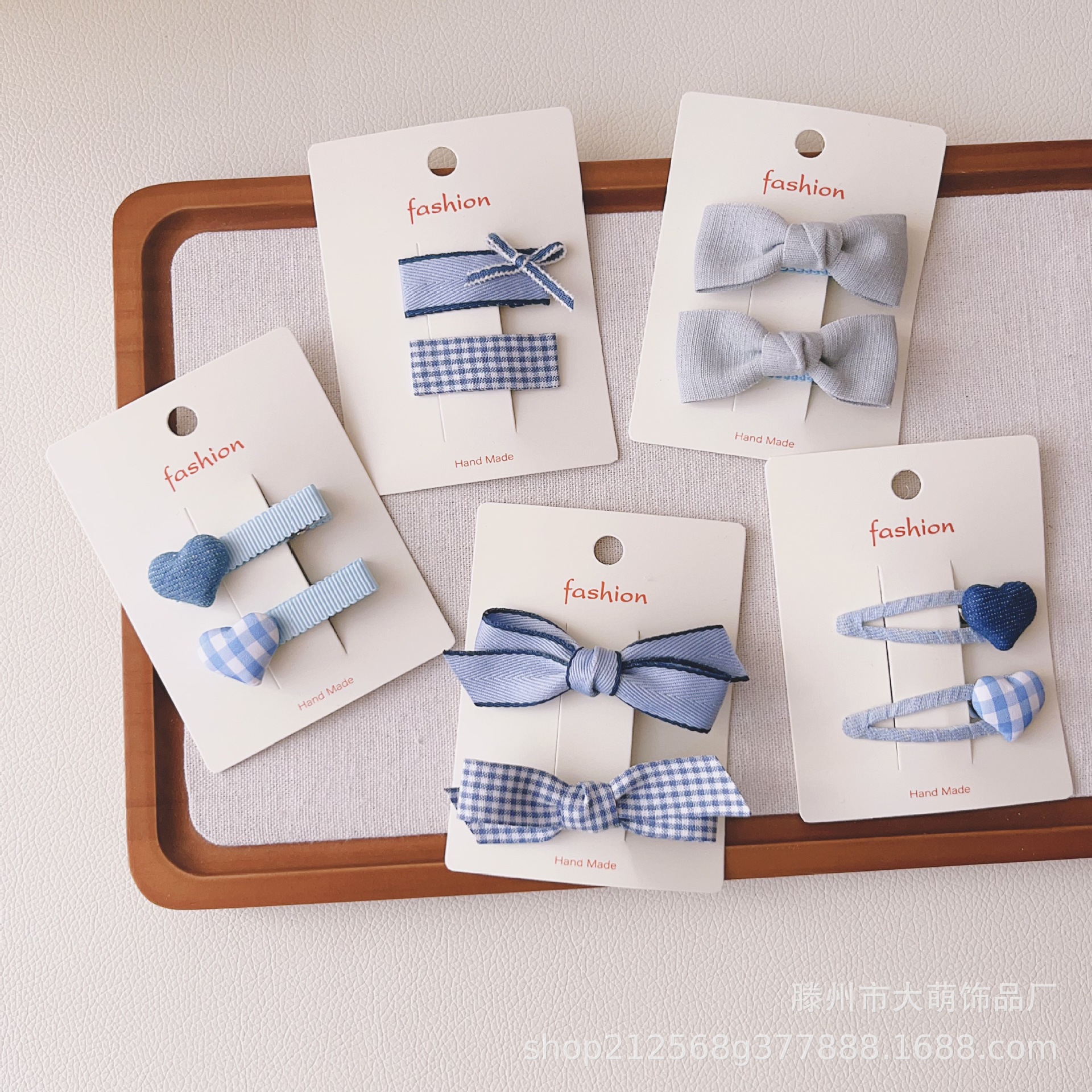 Korean Style Kidsren's Hair Accessories Blue Designer Hairpin Girl Baby All-Inclusive Cloth Edge Clip Bangs Clip Hairpin Clip