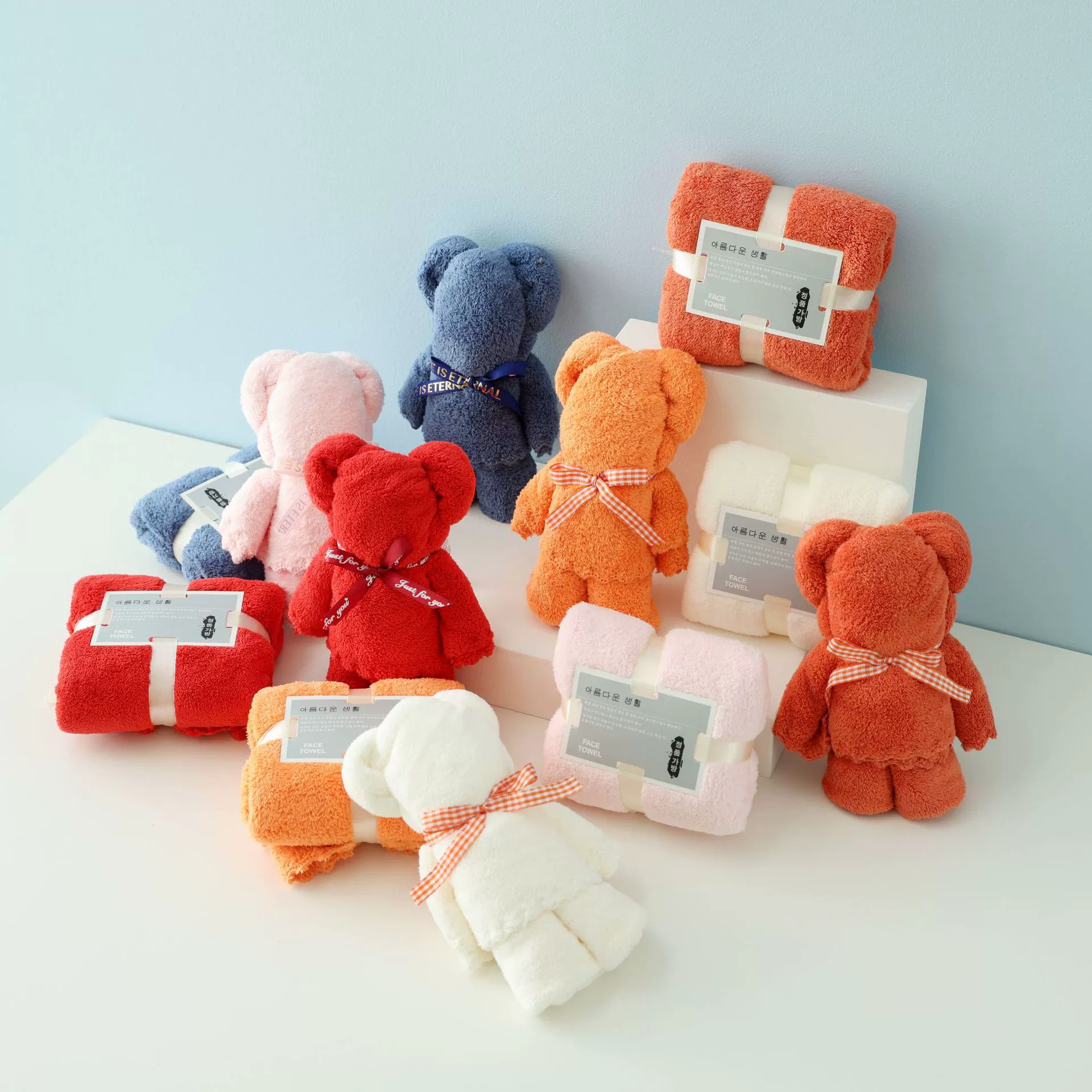Подарок для рук полотенце коралловый флис медведь полотенце Подарочная коробка логотип Свадебный магазин утолщенный водопоглощающий возвратный подарок