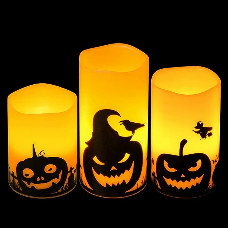 Имитация светодиодной цифровой свечи, цифровая свеча для Хэллоуина, атмосферный светильник, украшение для дома, мигающая свеча, набор «сделай сам»