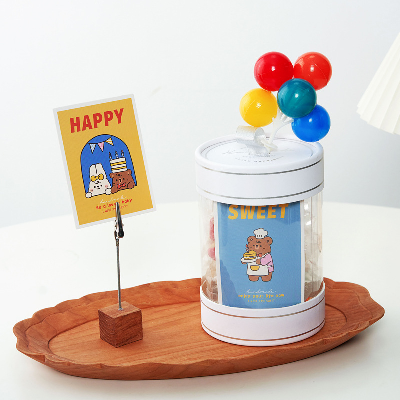 商用中秋节包装盒子透明抱抱桶烘焙蛋糕饼干糖果幼儿园毕业礼物盒
