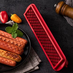 New HOT DOG CRISS-CROSS Slots SLOTS SLICER barbecue and kitchen hot dog cutting machine