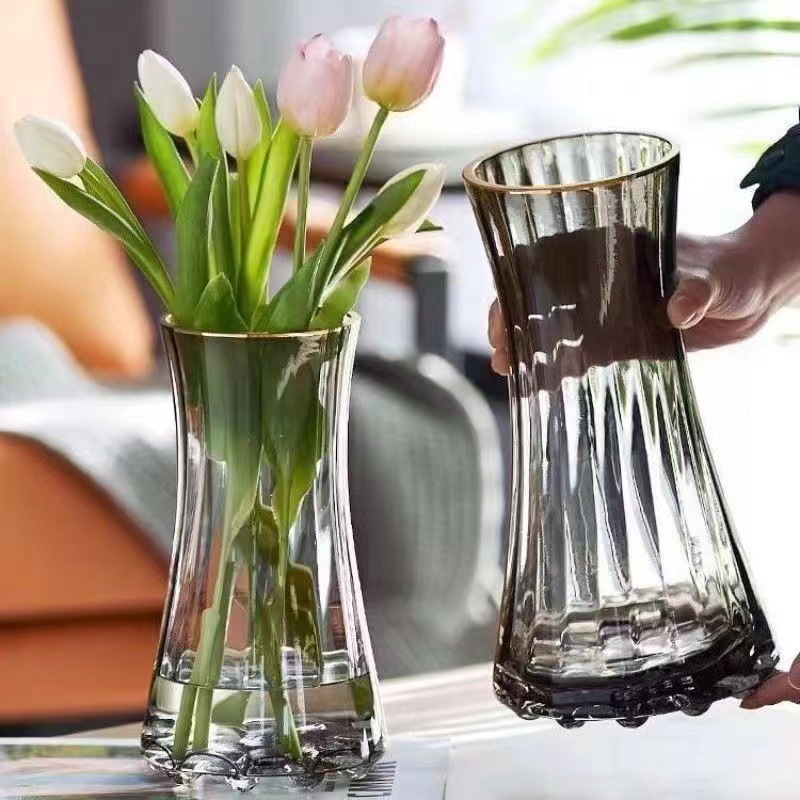 Color primario de oro color de vidrio floreciente de agua transparente lirio red flor ornamentos decorativos artesanías simples creativas