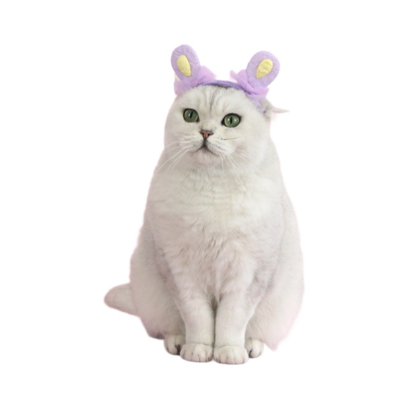 Mascotas lindas orejas de conejo arco de cabello gatos Malzies perros conejos muñecas de algodón accesorios toque de cabeza