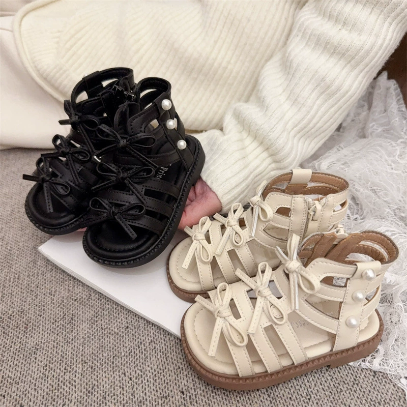 2025 новый летний высокий бан плетет детские сандалии