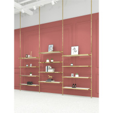 鞋店鞋架展示架上墙立柱子组合不锈钢钛金鞋货架服装店包包置物架