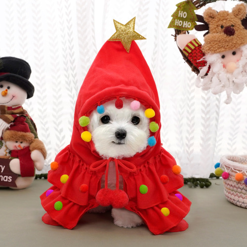Autumn and Winter Christmas Cloak Pet Dog Transformation Clothes Wholesale Dog Clothes Cat Supplies Cat Clothing Foreign Trade